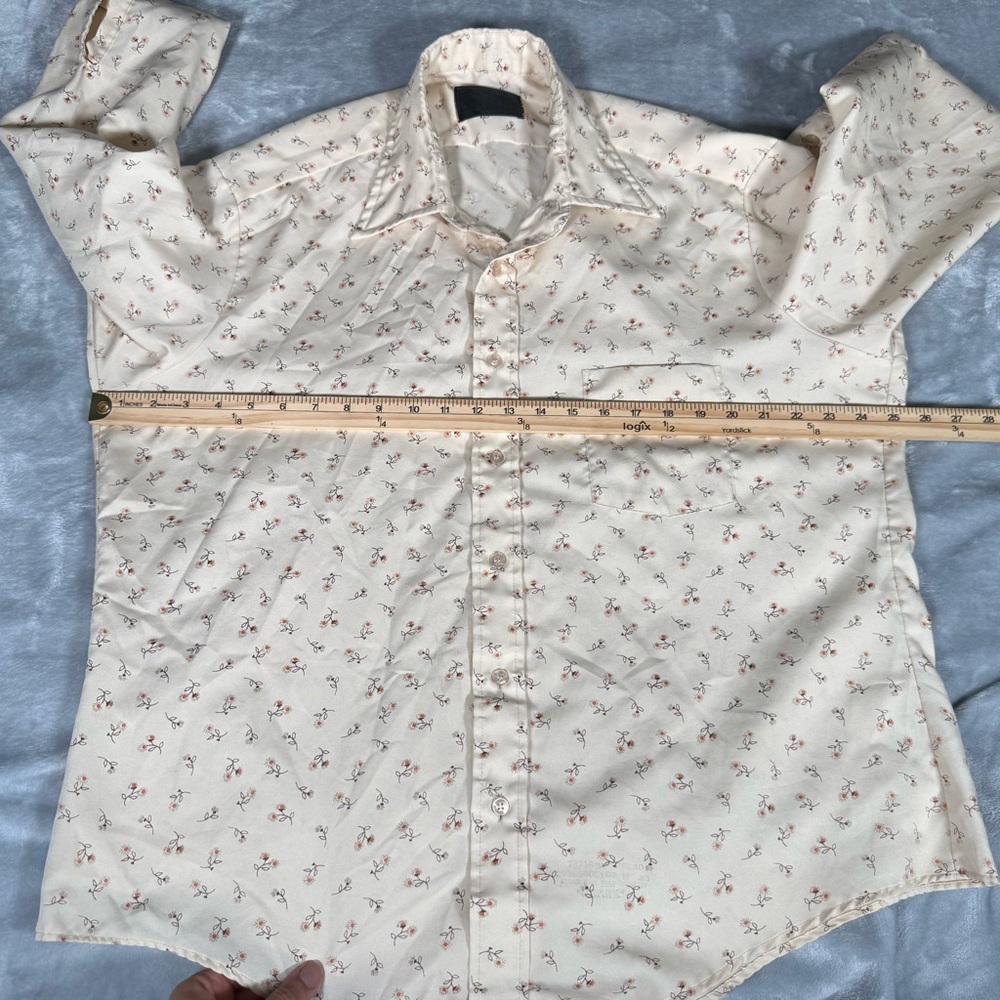 Vintage Sears Floral Button Shirt Mens L (Estimated) Loose Fit Disco 70s - Picture 11 of 13
